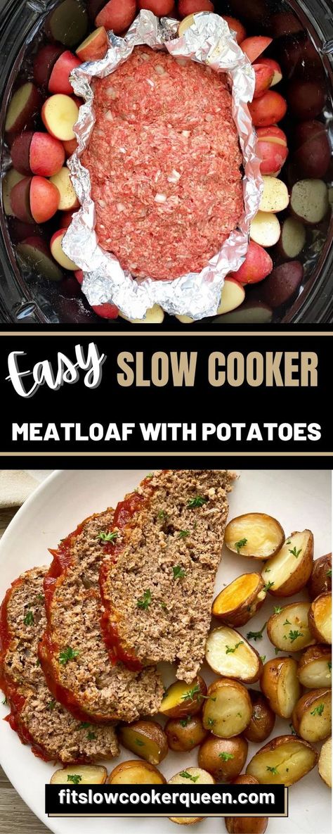 Meatloaf Slow Cooker Recipes, Gluten Free Dinner Crockpot, Meatloaf With Potatoes, Whole30 Meatloaf, Meatloaf Potatoes, Meatloaf And Potatoes, Gluten Free Slow Cooker Recipes, Ground Beef Crockpot Recipes, Taco Cupcakes