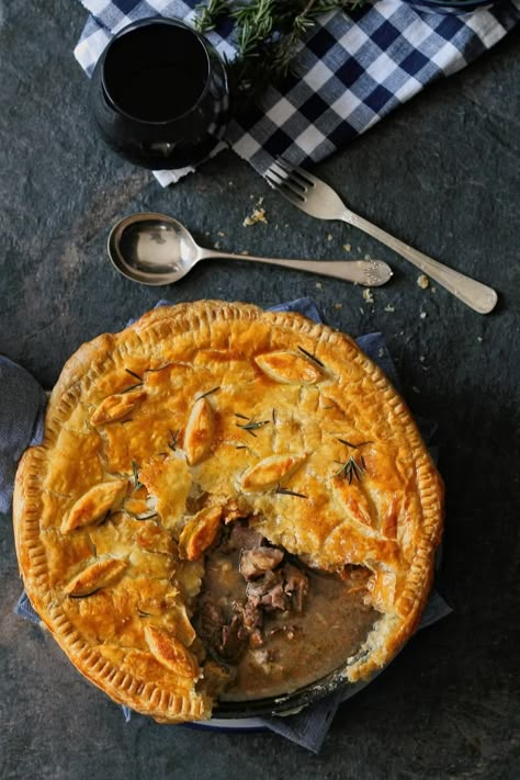 Wine Pie, Steak And Guinness Pie, Lamb Pie, Beef Mushroom, Steak Pie, Rough Puff Pastry, Slow Cooked Lamb, Lamb Dishes, Homemade Beef