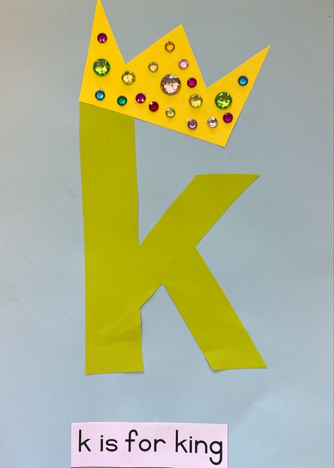 K Letter Craft Preschool, Preschool Letter K Crafts, Letter K Preschool Crafts, K Crafts For Preschoolers, Preschool Art Crafts, Letter K Crafts For Preschoolers, K Is For King, Letter K Preschool, Letter K Crafts