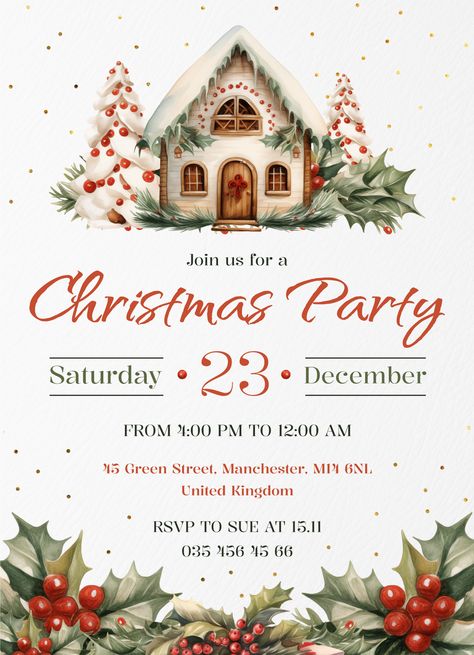 Christmas Party Invites Template Free, Christmas Invitations Template Free, Free Printable Christmas Party Invitations, Free Christmas Invitation Templates, Christmas Open House Invitations, Christmas Party Invitations Free, Holiday Open House Invitations, Xmas Party Invitations, Xmas Invitations