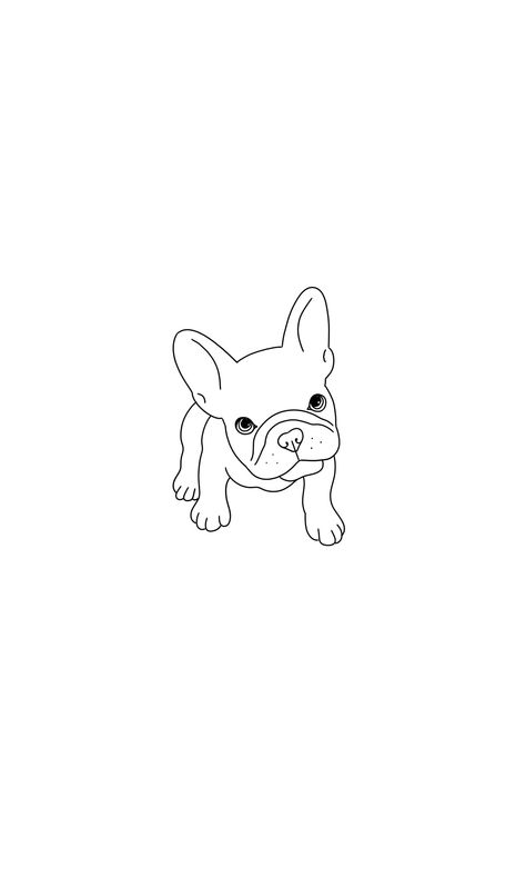 French Bulldog Tattoo Minimalist, Frenchie Drawing, Frenchie Tattoos, Bulldog Wallpaper, French Bulldog Tattoo, Bulldog Tattoo, Bulldog Francese, Dog Artwork, Cartoon Tattoos