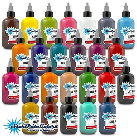 StarBrite Colors Sterilized Tattoo Ink - 25 Essential Color Set 1/2 oz#tattoo #tattoocare #tattoosupplier Starbrite Tattoo Ink, Tattoo Ink Sets, World Famous Tattoo Ink, Tattoo Cream, Famous Tattoos, Healing Tattoo, Tattoo Equipment, Tattoo Kits, Tattoo Cover-up