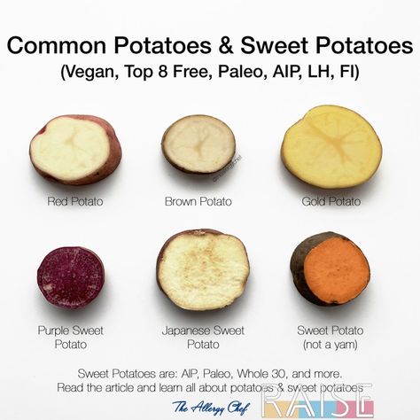 Low Nickel Diet, Rose Potatoes, Potatoes And Sweet Potatoes, Safe Meals, Sweet Potato Varieties, Nightshade Vegetables, Low Fiber Diet, Yam Or Sweet Potato, Potato Varieties