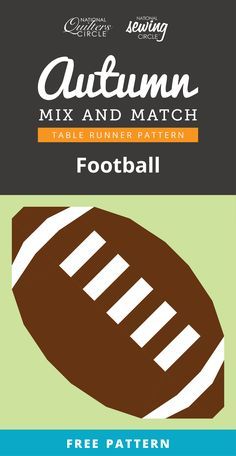 Football Quilt Block Pattern, Football Quilt Pattern, Football Quilt Block, Football Table Runner, Football Quilt Pattern Free, Football Quilts Ideas, Autumn Table Runner, Baseball Quilt, Football Quilt