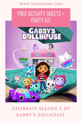 Gabby's Dollhouse Season 2 Is Now Streaming on Netflix | Free Activity Sheets Party Kit - Gen Y Mama Gabbys Dollhouse Spa Science, Gabby Dollhouse Birthday Games, Gabbys Dollhouse Birthday Party Free Printables, Gabbys Dollhouse Pinata, Gabbys Dollhouse Free Printables, Gabbys Dollhouse Party Games, Gabbys Dollhouse Birthday Party Games, Gabbys Dollhouse Crafts, Gaby Dollhouse Party Ideas