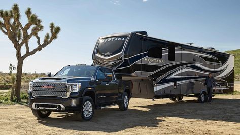 Denali Hd, Denali Truck, Diesel Pickup Trucks, Chevy Vehicles, Gmc Sierra Denali, Gmc 2500, Fifth Wheel Campers, Cummins Trucks, Full Size Pickup Truck