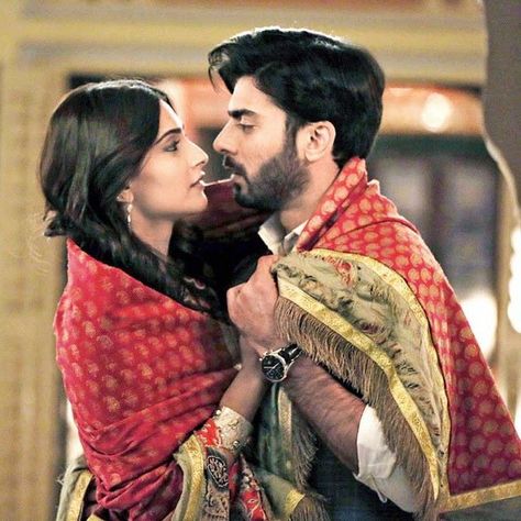 Sonam Kapoor and Fawad Khan in Khubsoorat Fawad Khan Khoobsurat, Bollywood Romance, Vintage Bollywood Aesthetic, Fawad Khan, Desi Love, Bollywood Music Videos, Bollywood Posters, Bollywood Couples, Vintage Bollywood