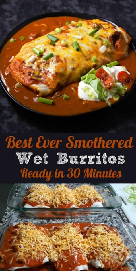 Wet Burrito Recipes, Wet Burrito, Crunchwrap Supreme, Authentic Mexican Recipes, Burritos Recipe, God Mat, Red Sauce, Idee Pasto Sano, Mexican Food Recipes Authentic