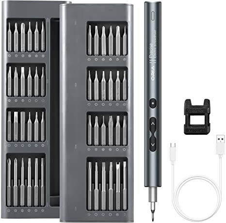 ORIA Mini Electric Screwdriver, 62 in1 Small Precision Screwdriver Set, Portable Electric Repair Tools Kit with Type-C Charging with 48 Precision Bits, Magnetizer for Smartphones, PC, Watches, Toys Pry Bar, Electric Screwdriver, Klein Tools, Mini Electric, Tool Kits, Drill Driver, Screwdriver Set, Portable Power, Tool Kit