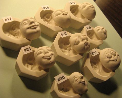 Clay Doll Face, Molds For Polymer Clay, Polymer Clay Doll, Paper Engineering, Clay Doll, Clay Wall Art, Polymer Clay Tools, Polymer Clay Dolls, Clay Tools