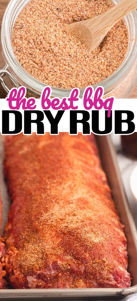 Making your own BBQ Dry Rub is so simple and cost-effective. This flavorful rub will take your barbecue dinners to a whole new level! #RealHousemoms #dryrub #bbq #cookout #pitmaster Barbecue Rub Recipes, Pork Loin Recipes Slow Cooker, Rub For Pork Ribs, Barbecue Dry Rub, Bbq Rub Recipe, Bbq Dry Rub, Bbq Cookout, Dry Rub Recipes, Homemade Spice Mix