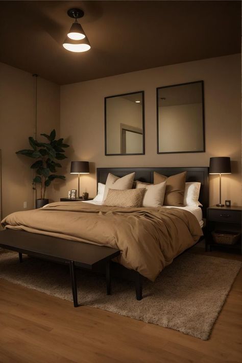 Chocolate bedroom ideas home bedroom refresh Chocolate brown bedrooms Male bedroom ideas Beige and brown bedroom ideas Chocolate Bedroom, Male Bedroom Ideas, Brown Bedroom Decor, Brown Furniture Bedroom, Brown Blanket, Beige Room, Wardrobe Bedroom, Room Dark, Brown Rooms