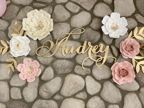 Custom #gold  wood name sign #Audrey Phone Wallpaper Pink, Wood Name Sign, Wood Names, Girl Nursery Room, Baby Painting, Baby Signs, Baby Girls Nursery, Name Signs, Custom Wood