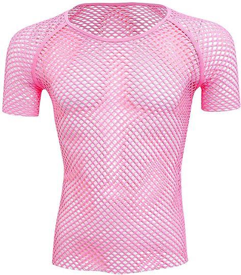 ABAFIP Men's Grid Mesh Fishnet Tank Top Short Sleeve T-Shirt Slim Fit Muscle Tee Workout See Thru Undershirt Clubwear at Amazon Men’s Clothing store Fishnet Tank Top, Fishnet Shirt, Mesh Shirt, Muscle Tee, Muscle Tees, Clothing Store, Men's Fashion, Short Sleeves Tops, Mens Shirts