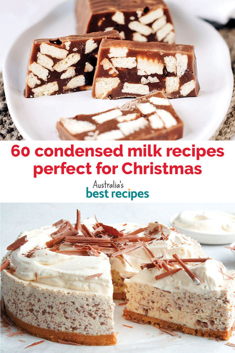 If you haven’t figured out by now, condensed milk is our go-to ingredient at any time of year. From cheesecake log to soft caramel fudge, condensed milk is a super-power capable of turning any recipe into something delicious! Homemade Sweetened Condensed Milk Recipes Easy, Sweeten Condensed Milk Recipes Desserts, Fudge Condensed Milk, Milk Caramel Recipe, Condensed Milk Cheesecake Recipes, Fudge Recipe Condensed Milk, Condensed Milk Recipes Easy, Condensed Milk Recipes Desserts, Condensed Milk Desserts