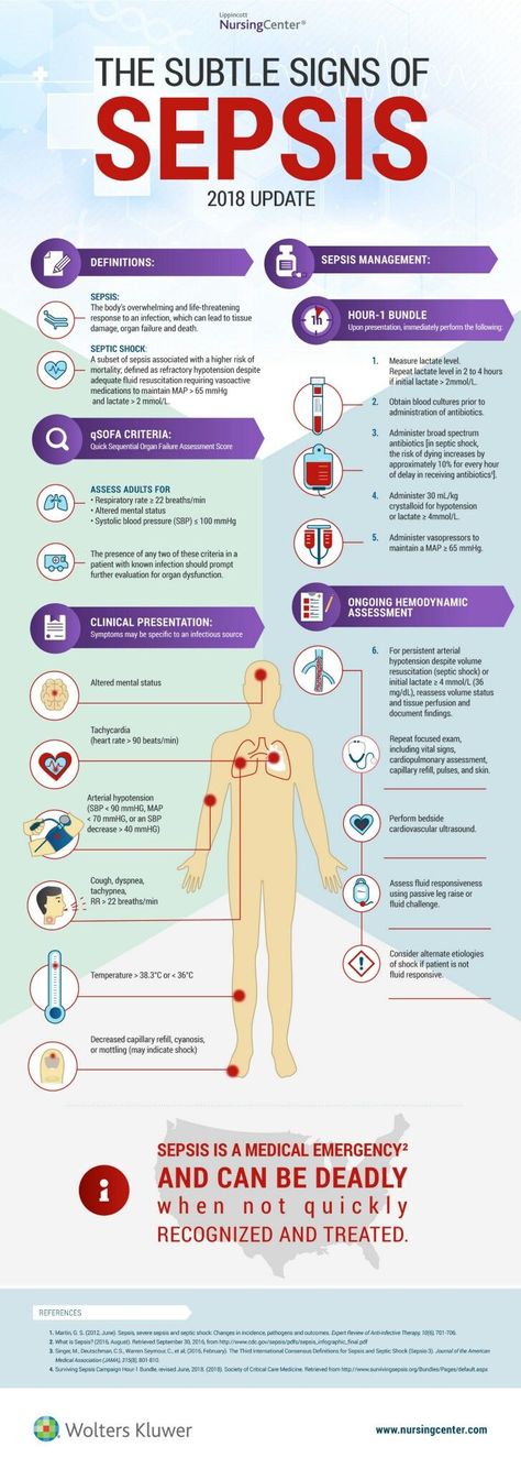 Sepsis is a systemic infection that triggers a systemic inflammatory response syndrome (SIRS) in the body in response to toxins. The initiating event may result from an infection, major surgery, trauma, burns, or acute pancreatitis. Medical Assistant Student, Surgical Nursing, Medical Surgical Nursing, Nursing School Survival, Critical Care Nursing, Nursing School Studying, Nursing School Tips, Nursing School Notes, Emergency Nursing