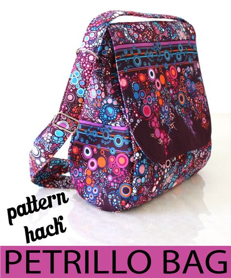 Pattern Hack - Petrillo Bag - Sew Sweetness Diy Backpack Purse Free Pattern, Big Bag Patterns To Sew, Quilted Backpack Pattern, Free Bag Patterns To Sew, Hand Bag Pattern, Diy Quilted Bag, Backpack Pattern Sewing, Backpack Sewing, Sew Sweetness