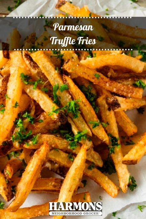 Utah Recipes, Parmesan Truffle Fries, Parmesan Fries, Truffle Salt, Truffle Fries, Summer Sides, Dream Food, Potato Sides, Pasta Dinner Recipes