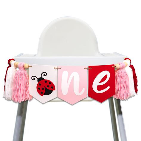 PRICES MAY VARY. 【LADYBUG THEMED HIGH CHAIR BANNER】- Ladybird themed high chair banner decorations can bring a cheerful and lively atmosphere to a birthday party. The cute ladybird pattern on the banner adds a touch of whimsy and creates a fun and playful environment that guests will love. A ladybird themed party is sure to put a smile on everyone's face. 【WONDERFUL BIRTHDAY DECORATION】- Banners with an insect theme added vigour and attraction to the celebrations. The colourful cards and ladybir Ladybug First Birthday Party, Ladybug First Birthday, Ladybug 1st Birthday, 1st Birthday High Chair, First Birthday Favors, Birthday High Chair, Ladybug Theme, 1st Birthday Party Themes, Ladybug Birthday