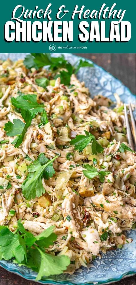 Chicken Salad Recipe No Mayo, Chicken Salad Recipe Healthy, Chicken Salad No Mayo, Biblical Diet, Pork Meals, Healthy Chicken Salad Recipe, Dijon Dressing, Rotisserie Chicken Breast, Healthy Chicken Salad