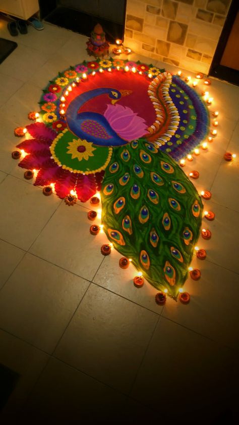 Rangoli Design Big Rangoli Designs, Rangoli Designs Latest Big Size, Unique Rangoli Designs Beautiful Peacock, Shiv Ji Rangoli Design, Diwali Rangoli Designs Peacock, Huge Rangoli Designs, Rangoli Designs Easy And Beautiful, Big Peacock Rangoli Designs, Rangoli Designs Diwali Peacock