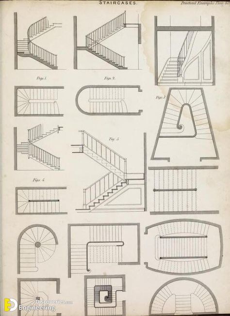 Creative Modern Staircase Design Ideas And Details - Engineering Discoveries Pelan Rumah Kecil, Strength Of Materials, Floor Plan Symbols, Architecture Symbols, Detail Arsitektur, Architecture Blueprints, Pelan Rumah, Tapeta Harry Potter, Carpentry And Joinery