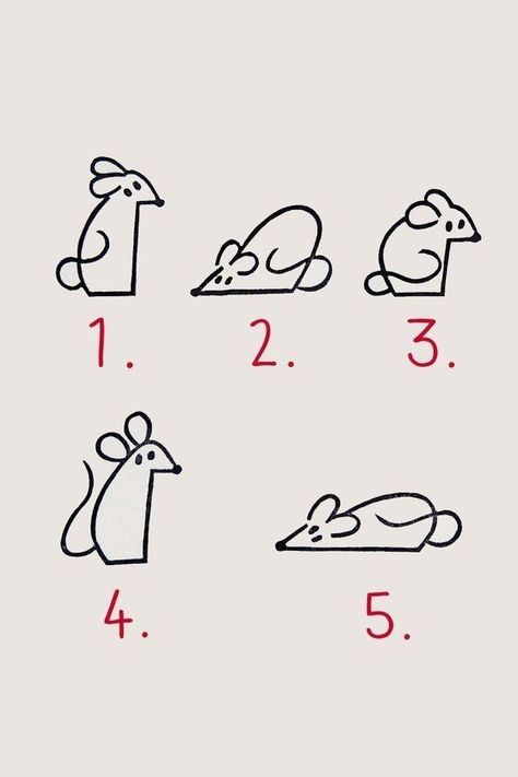 Handmade Tools, Animal Stamps, Dibujo Simple, Funny Rats, Mouse Illustration, Mouse Drawing, Cute Easy Doodles, Animal Doodles, Handmade Stamps