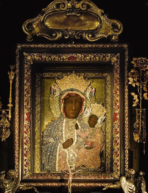 ♕ Black Madonna - Our Lady of Czestochowa Our Lady Of Czestochowa Poland, Our Lady Of Czestochowa, Polish Heritage, Black Madonna, Madonna Art, Ariel Disney, Holy Rosary, All Souls, Blessed Virgin