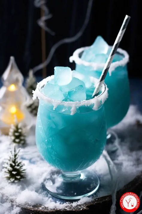 How to make the Jack Frost cocktail recipe with Vodka, Blue Curacao, Cream of Coconuts, Pineapple Juic, Shredded Coconu and Honey Jack Frost Drink, Jack Frost Cocktail, Jake Frost, Vodka Blue, Vodka Cocktails Recipes, Cocktail Drink, Blue Cocktails, Cocktail Ingredients, Vodka Drinks