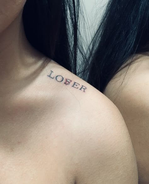 Lover It Tattoo, Loser Tattoos, Lover Loser Tattoo, Loser Lover Tattoo, Lover Loser, Rose Tattoos For Women, Tattoos For Lovers, Collar Bone, Elegant Tattoos