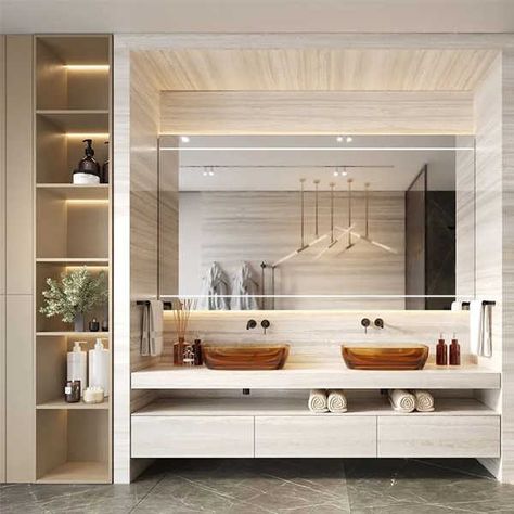 Hotel Bathroom Vanity Design, 5 Star Hotel Bathroom Design, 5 Star Hotel Bathroom, Bathroom Double Vanity Ideas Master Bath, Bathroom Double Vanity Ideas, Hotel Bathroom Vanity, Iconic Bathroom, Hotel Style Bathroom, Vanity Double Sink