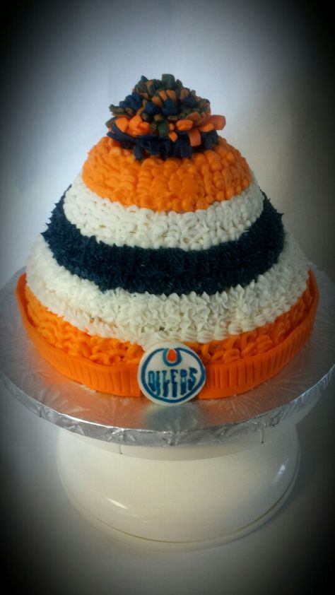 Oilers cakes Edmonton Oilers Cake, Oilers Cake, Hockey Birthday Cake, Hockey Cake, Hockey Cakes, Golf Birthday Cakes, Hockey Party, Hockey Birthday, Cake Tips