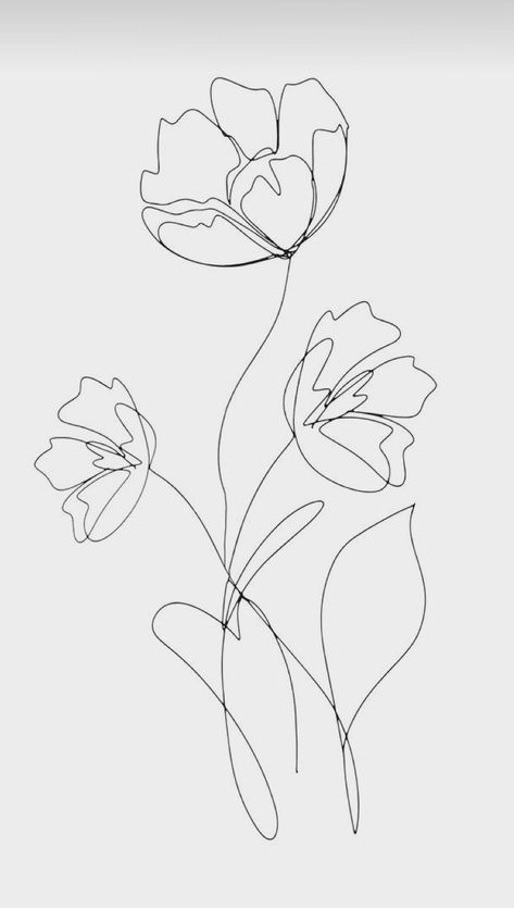 Abstract Flower Tattoos, Tattoo Posters, Line Art Flowers, Self Love Tattoo, Poppies Tattoo, Picasso Art, Free Motion Embroidery, Abstract Art Painting Diy, Dainty Tattoos