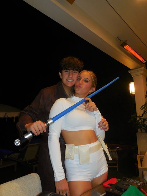 Halloween Costume Couples Cute, Anakin And Leia Costume, Darth Vader And Stormtrooper Costume, Icon Couple Halloween Costumes, Costumes For Guys Halloween, Darth Vader Couple Costume, Padded And Anakin Costume, Below Deck Costumes, Couple Costumes Superhero