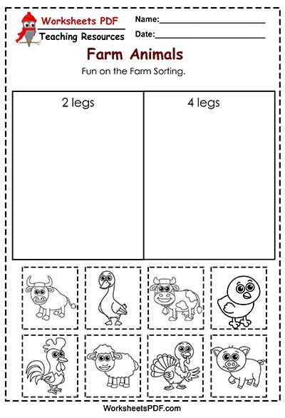 Animal Sorting Preschool, Farming Activities For Kindergarten, Animals Worksheet Kindergarten, Farm Animals Kindergarten, Farm Worksheets, Farm Kindergarten, Animals Kindergarten, Farm Math, Farm Activities Preschool