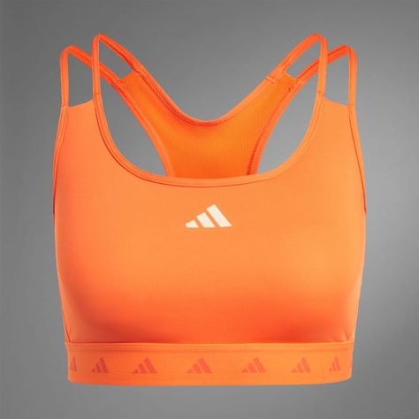 adidas Lift Your Mind PowerReact Medium-Support Bra - Orange | adidas Philippines Sports Bra Collection, Bra Collection, Lock Logo, Adidas Sports Bra, Support Bra, Support Bras, Real Women, Sports Bras, Philippines