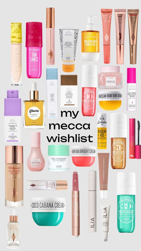 #mecca #skincare #makeup #beauty Mecca Must Haves, Mecca Products, Mecca Wishlist, Mecca Skincare, Mecca Makeup, Preppy Wishlist, Mecca Beauty, Summer Bucket List For Teens, Basic Aussie