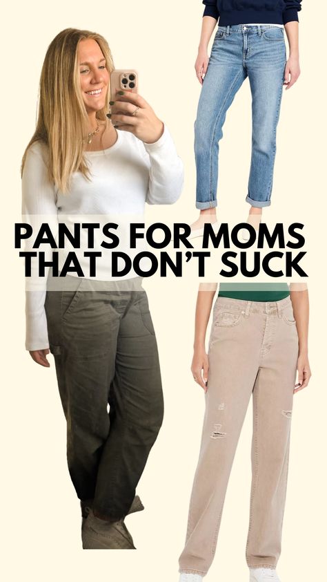 Finding flattering pants postpartum can be a DOOZY! These are my tried & true favorites as a mom x4 <3 Mom Fits, Flattering Pants, Postpartum, High Rise, Pants, Women Shopping, Trousers