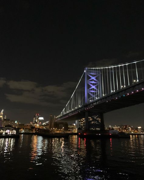 Philadelphia City At Night, Night Vibes, Night City, Bay Bridge, Nature Wallpaper, At Night, Philadelphia, Travel, Nature