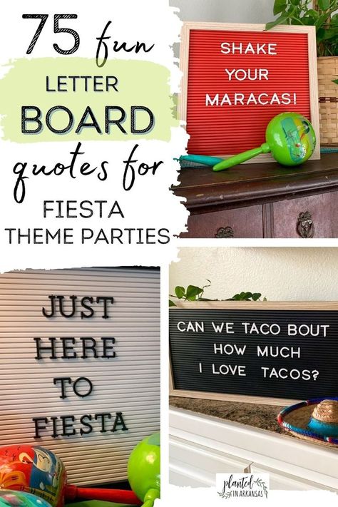 These happy and funny Cinco de Mayo quotes are perfect Cinco de Mayo decorations and Cinco de Mayo party fun all in one! Aside from May 5 celebrations, these are not just Cinco de Mayo puns. Use these for Taco Tuesday parties - part of your weekly Taco Tuesdays ideas. Try new Taco Tuesday quotes every week! You can also use these fiesta quotes as part of your fiesta theme party. No matter your reason for fiesta party, these funny fiesta quotes will not disappoint! Nachos Quotes, Fiesta Quotes, Cinco De Mayo Quotes, Tacos Quotes, Taco Tuesday Quotes, Taco Puns, Taco Tuesday Party, Taco Quote, Letter Board Quotes