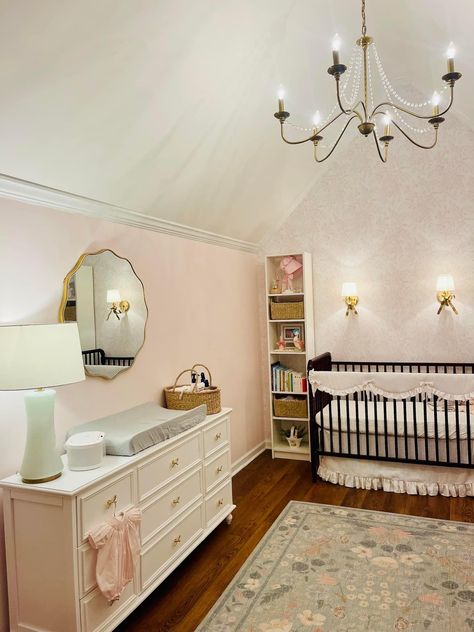 Bridgerton Themed Nursery, Ralph Lauren Nursery Girl, Loveshack Fancy Nursery, Grand Millennial Nursery Girl, Pink Vintage Nursery, Preppy Girl Nursery, Blair Bedroom, French Country Nursery, Parisian Nursery