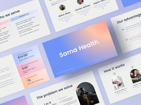 Wellness Presentation Design, Health Care Presentation Design, Modern Slide Design, Pitch Deck Cover Design, Tech Pitch Deck, Health Presentation Design, App Presentation Design, Gaming Presentation, Pitch Deck Design Inspiration