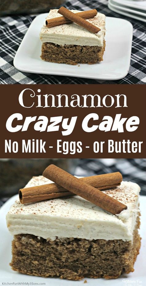 Whacky Cake, Wacky Cakes, Crazy Cake Recipes, Wacky Cake Recipe, Wacky Cake, Crazy Cake, Eggless Recipes, Cinnamon Cake, Cherry Desserts