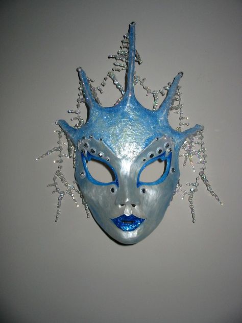 Ice Queen Mask Mermaid Mask, Ice Mask, Mask Masquerade, Half Mask, Venetian Masks, Carnival Masks, Costume Mask, Beautiful Mask, Masks Art