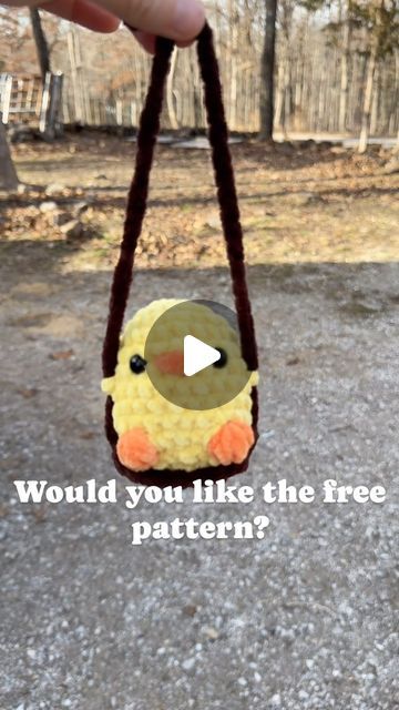 Crochet Professor on Instagram: "**UPDATE: just added the FREE pdf pattern in my linktree and add the tutorial to my YouTube channel** Whipped up this cute swinging duck to hang on my car mirror 😍 any interest in the free pattern comment below. Yarn: @premieryarns parfait chunky  #crochet #amigurumi #freeamigurumipattern #crochetduck #duck" Crochet Duck Car Hanging, Mirror Hanging Crochet, Amigurumi Duck Free Pattern Crochet Projects, Crochet Mirror Hanging Pattern, Crochet Swinging Duck Free Pattern, Crochet Mirror Hanging Free Pattern, Crochet Car Hanging Pattern Free, Car Hanging Crochet Pattern Free, Free Crochet Car Hanger Pattern