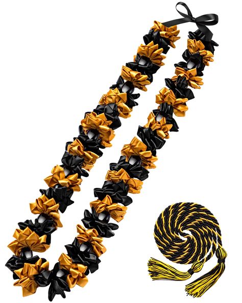 PRICES MAY VARY. Graduation Lei and Honor Cord Set: this comprehensive set caters to the needs of Class of 2024 graduates, comprising a stunning graduation ribbon with kukui nut leis beads and an elegant honor cord; The inclusion of both items ensures that graduates are well equipped for their special day, adding a touch of tradition and style to their attire Vibrant Color and Delicate Design: the sophisticated color combination of black and gold in the graduation leis and honor cord exudes a se Graduation Ribbon Leis, Graduation Ribbon, Kukui Nut Lei, Student Party, Money Leis, Hawaiian Necklace, Graduation Money, Ribbon Lei, Graduation Leis