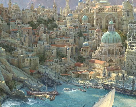 Location Inspiration, Most Viewed, Fantasy City, Fantasy Castle, Fantasy Story, Fantasy Places, Fantasy Setting, Fantasy Map, Fantasy Art Landscapes