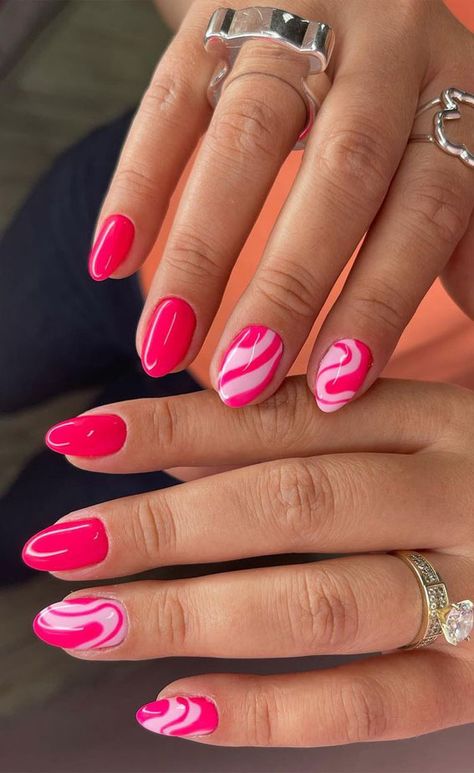 bright nails, summer nails, summer nail art design, summer nails, summer nail colors, nail art ideas Bright Summer Nails 2024, Hot Pink Nail Design, Pink Nail Design Ideas, Nail Hot, Hot Pink Nail, Light Pink Nail Designs, Almond Nails Designs Summer, Pink Nail Design, Bright Summer Nails Designs