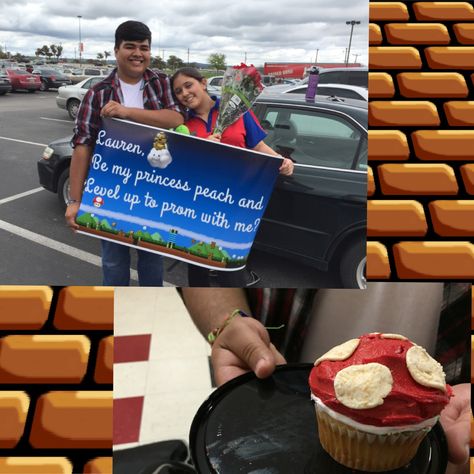 My own promposal to my girlfriend, Mario style Mario Promposal, Gaming Promposal, Promposal For Girlfriend, Video Game Promposal, Disney Princess Promposal Ideas, Sadie’s Ask Signs, Sadie’s Dance Proposal, Sadies Proposal, Homecoming Posters