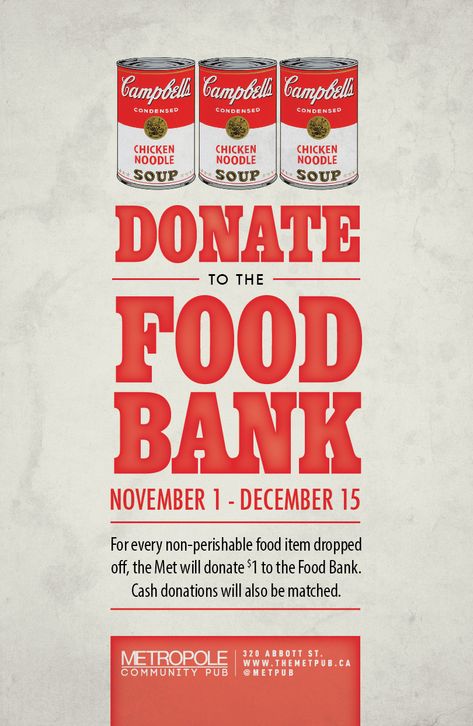 Foodbank Poster, Food Drive Poster, Food Bank Poster, Food Pantry Donations, Canned Food Drive, Non Perishable Foods, Trendy Food, Food Donation, Student Recipes